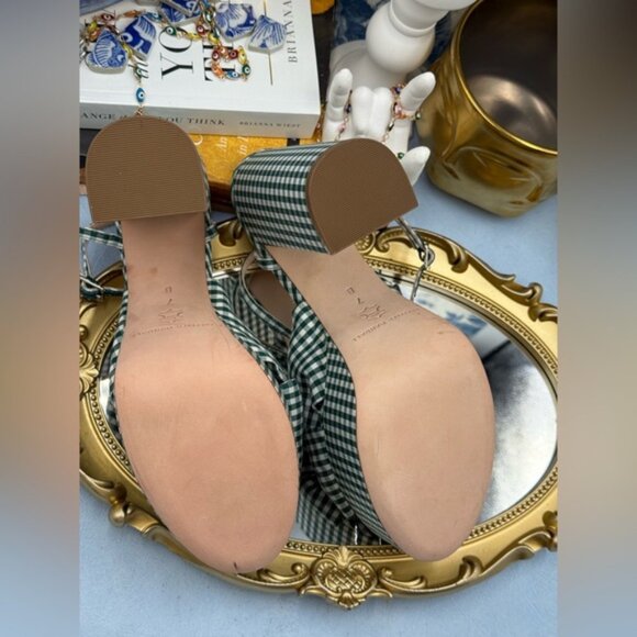 🆕 LOEFFLER RANDALL 🧿 NWOB Roz Platform Sandal, Mint Green Gingham - Sz US 7 - Picture 14 of 14